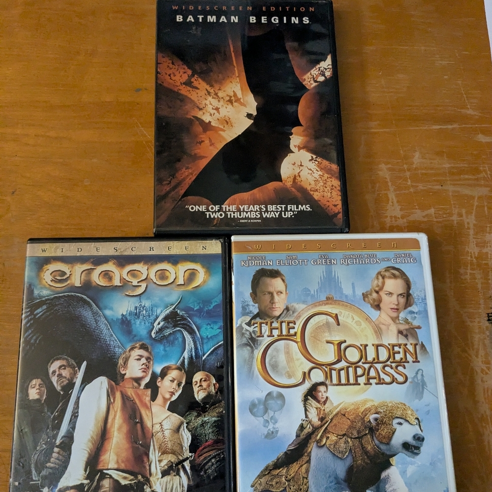 DVD Lot 3 The Golden Compass Eragon Batman Begins